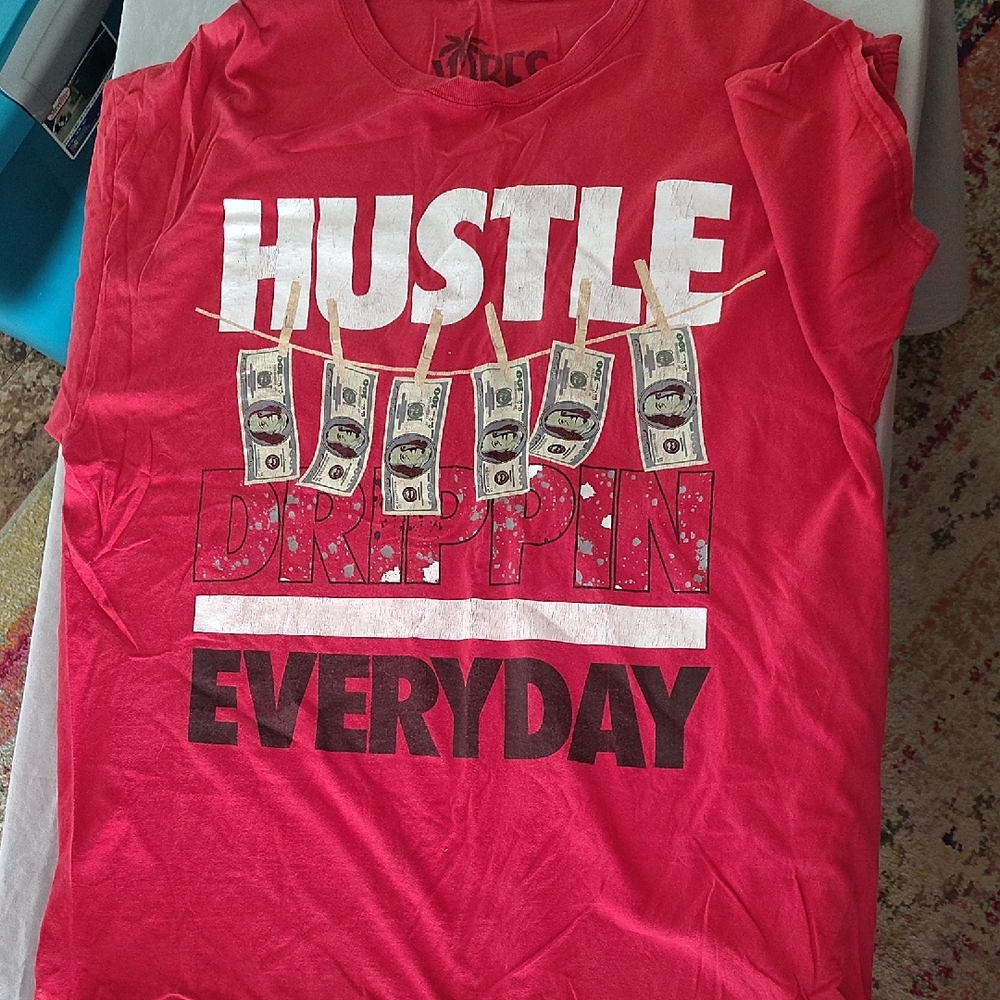 Hustle Drippen Everyday Red Graphic Tee
